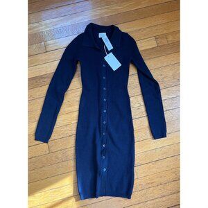 Wilfred Cove Dress | Button-up sweater dress | Navy Blue | 2xs